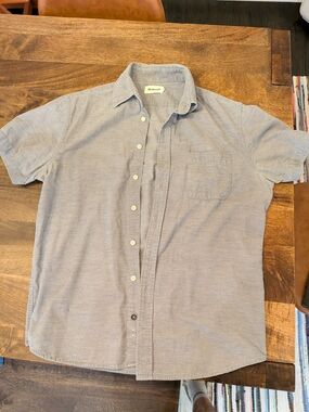Taylor Stitch Corduroy Inspired Short-Sleeve Button-Up Shirt Grey